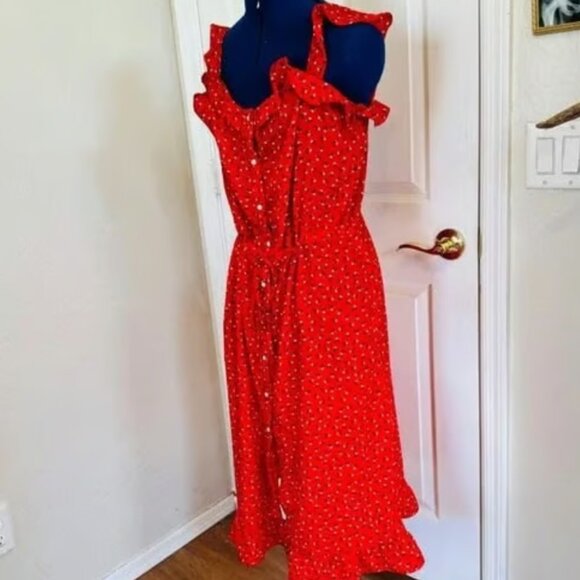 Shein Red Floral Ruffle Sundress - Picture 2 of 8